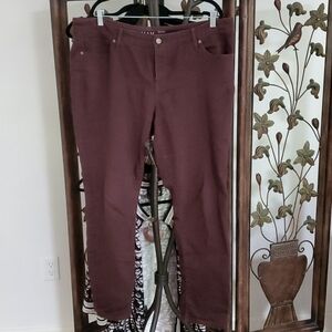 AVA & VIV 20W BURGUNDY STRETCHY JEANS